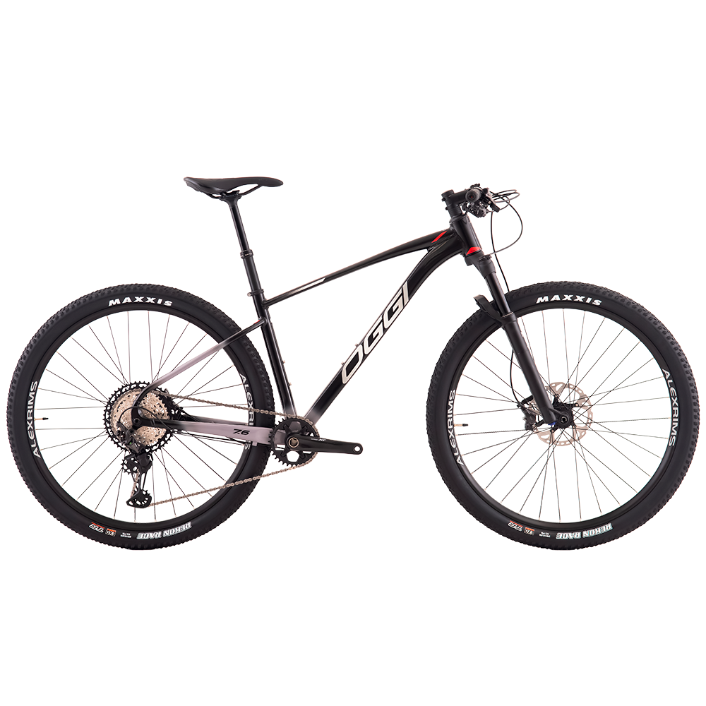 Bicicleta Oggi Big Wheel 7.6 2024 - Preto/Cinza/Vermelho
