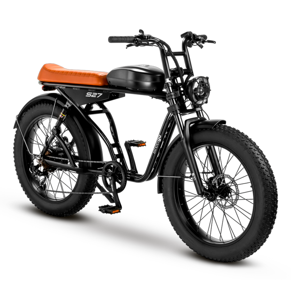 Oggi Street Go S27 detalhe suspensão e motor